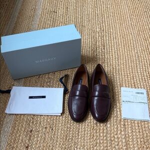 Margaux Burgundy Leather Penny Loafers